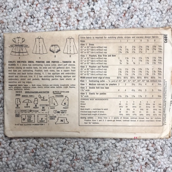 Vintage kids sewing patterns - size 4 - Picture 7 of 9